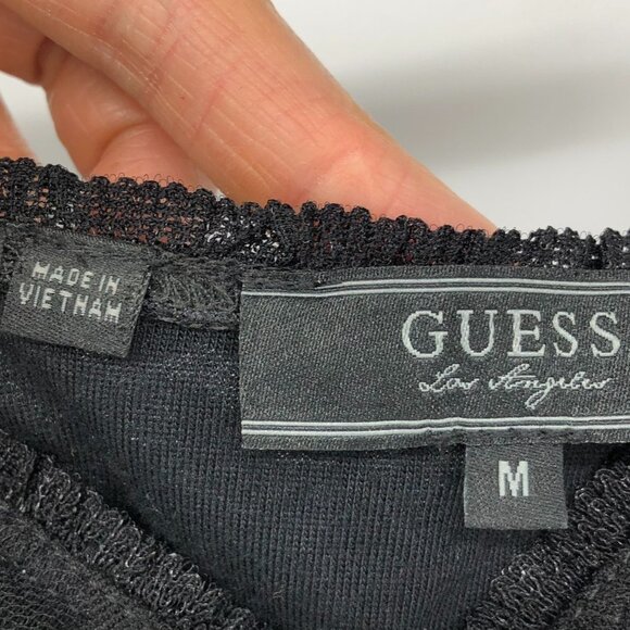 Guess Black Floral Lace camisole V Neck Spaghetti  Strap M - Picture 3 of 15